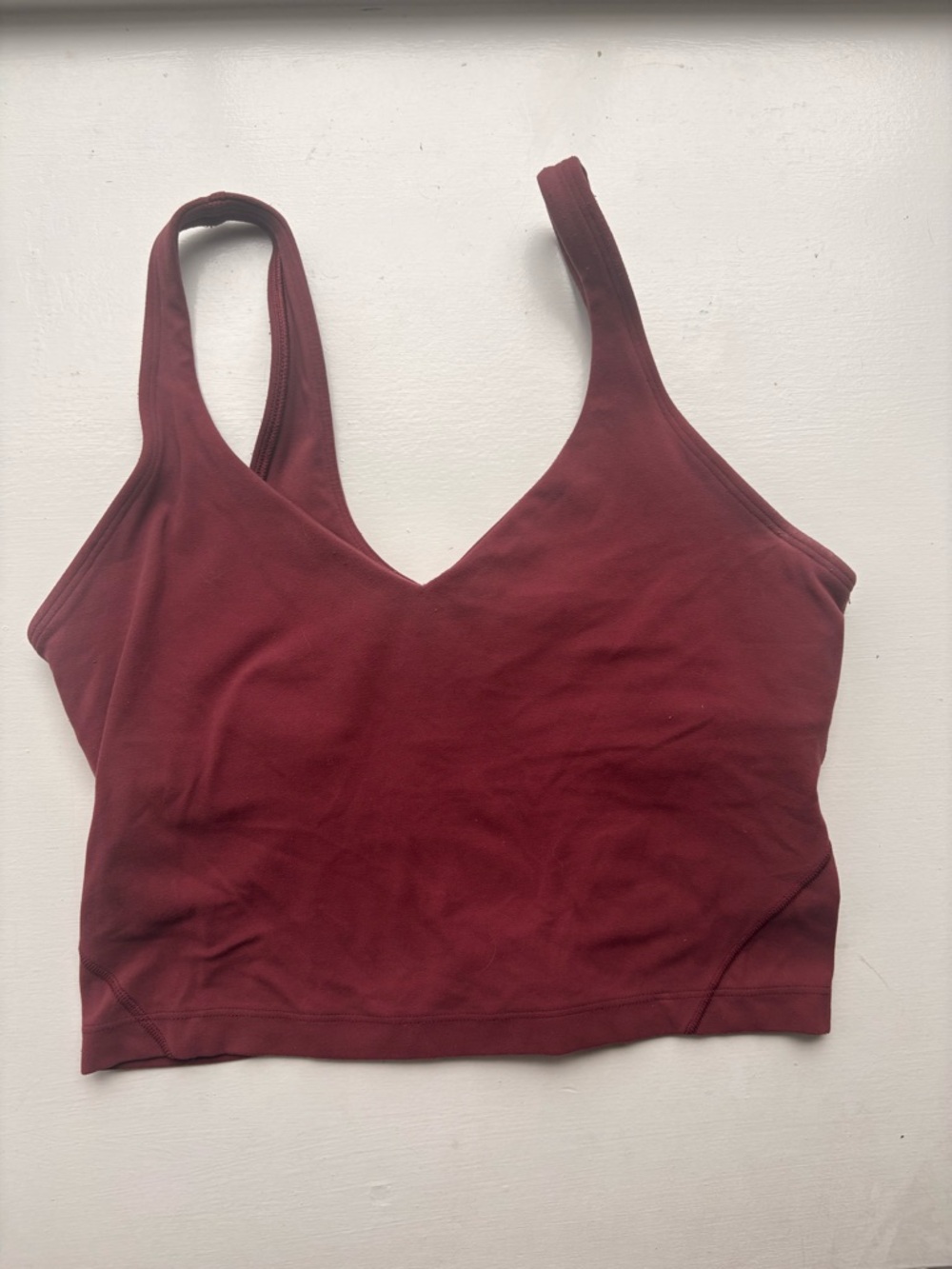 lululemon athletica Burgundy V-Neck Crop Top